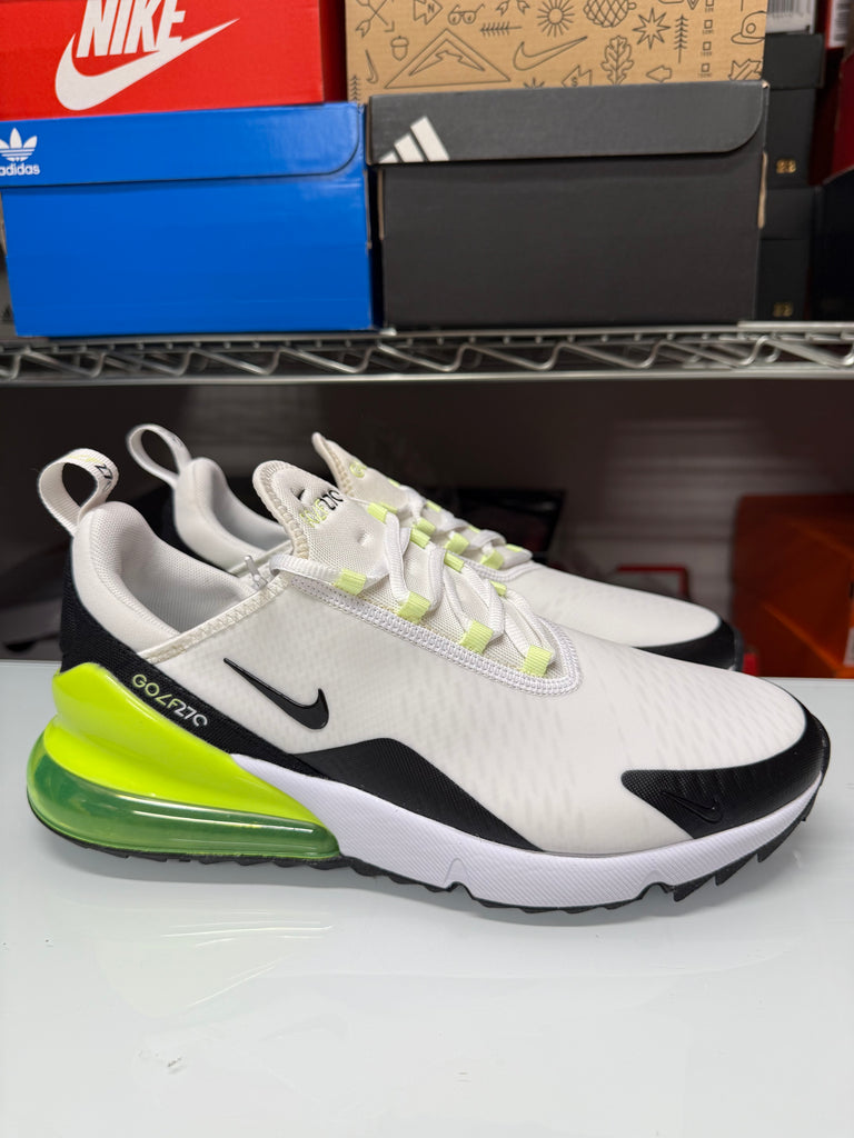 Nike Men's Air Max 270 Golf Shoes White Black Volt CK6483-105