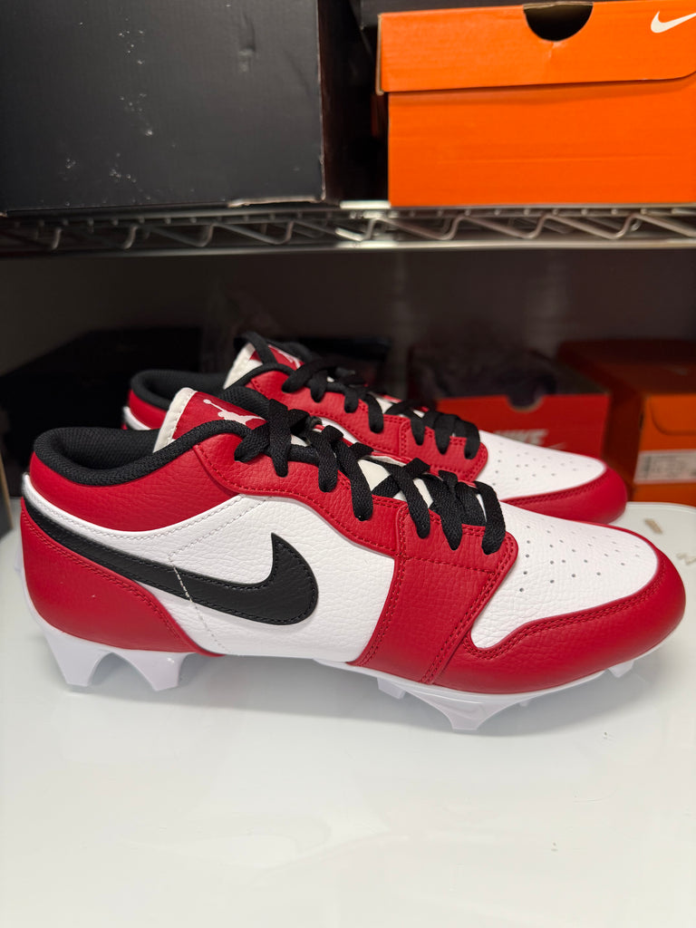 Nike Men's Jordan 1 Low TD Cleat White Black Red FJ6245-106