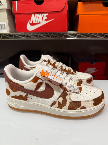 Nike Women's Air Force 1 '07 Shoes Cow Print Brown Sail IO0442-200
