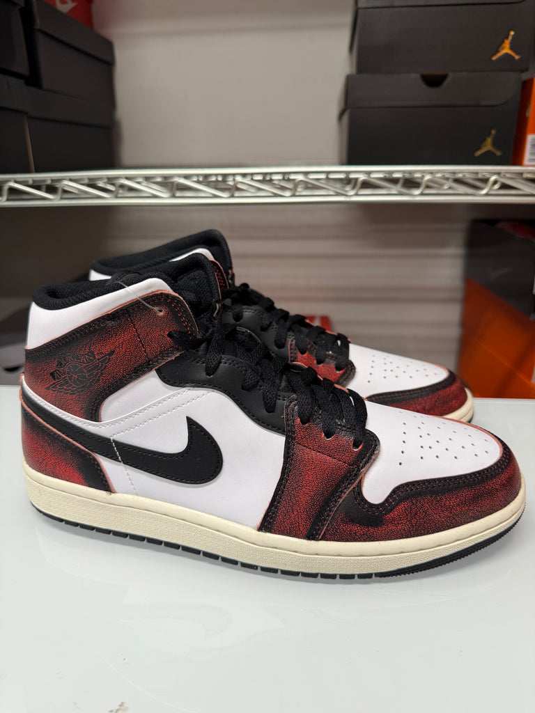 Nike Men's Air Jordan 1 Mid SE Shoes Black Red White DV9565-006