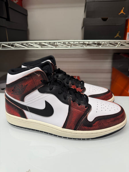 Nike Men's Air Jordan 1 Mid SE Shoes Black Red White DV9565-006