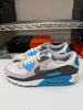 Nike Men's Air Max 90 Shoes Blue Platinum Tint White DM0029-019