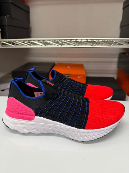 Nike Women's React Phantom Run Flyknit 2 Shoes Black Crimson DX2354-001