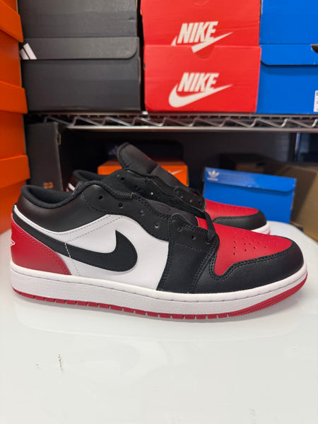 Nike Men's Air Jordan 1 Low Bred Toe 2.0 Shoes Red Black White 553558-161