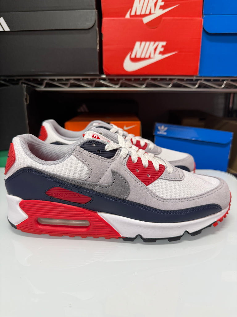 Nike Men's Air Max 90 USA White Red Blue Shoes DM0029-117