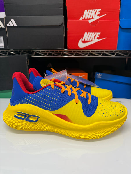 Under Armour Men's Curry 4 Low Flotro Shoes Blue Yellow 3026620-400