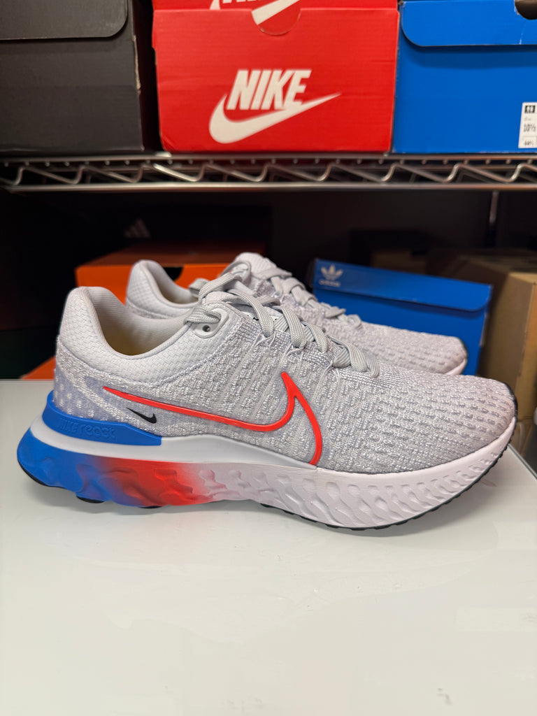 Nike Women's React Infinity Run Flyknit 3 Shoes Grey White Crimson Blue DV2178-001