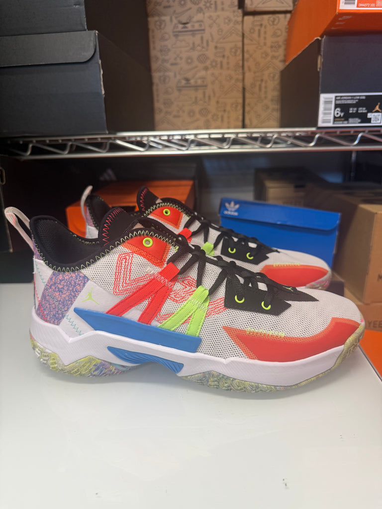 Nike Men's Jordan One Take 2 Westbrook Shoes White Green Red Blue CW2457-101