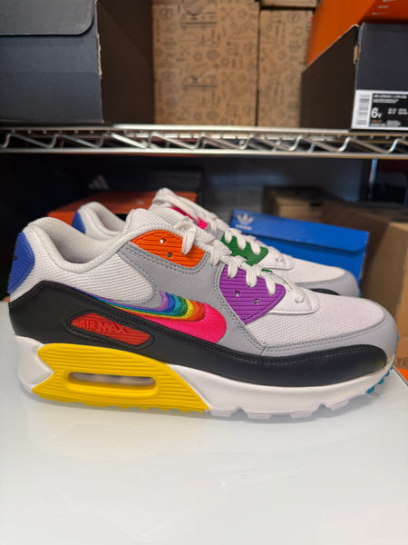 Nike Men's Air Max 90 Be True Shoes White Multi Color Black CJ5482-100