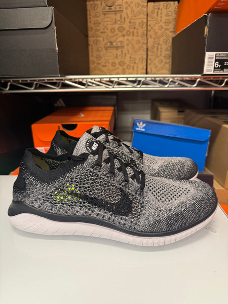 Nike Men's Free RN Flyknit 2018 Shoes White Black Grey Oreo 942838-101