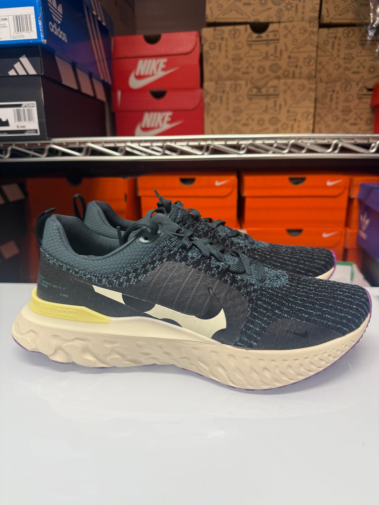 Nike Men's React Infinity Run Flyknit 3 Shoes Teal Black White Purple DZ3014-300