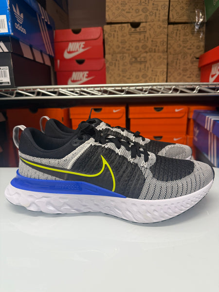 Nike Men's React Infinity Run Flyknit 2 Shoes White Black Racer Blue CT2357-100