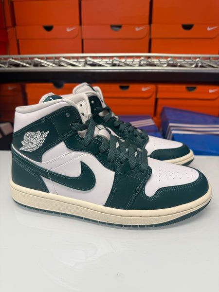 Nike Women's Air Jordan 1 Mid Shoes White Oxidized Green BQ6472-133