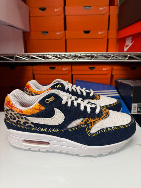 Nike Men's Air Max 1 PRM Denim Leopard Blue White FJ4452-432