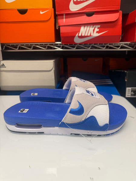 Nike Men's Air Max 1 Slide Royal Blue White FJ4007-100