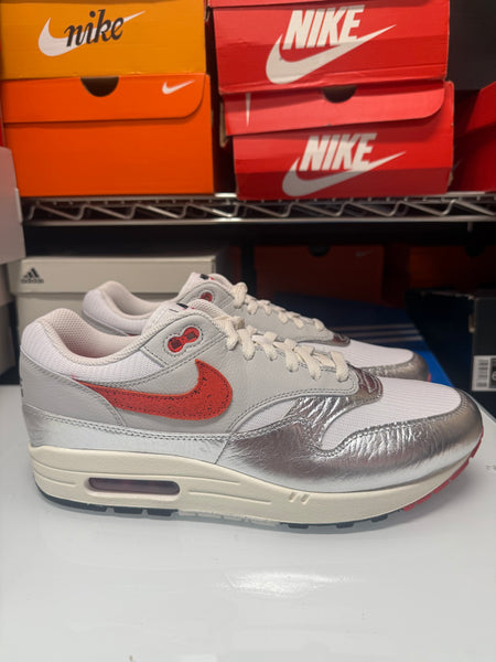 Nike Men's Air Max 1 PRM Shoes Hot Sauce White Chile Red HF7746-100