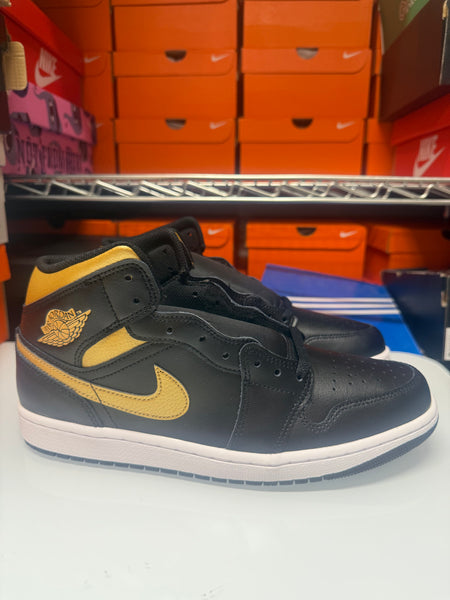 Nike Men's Air Jordan 1 Mid Shoes Black Gold DQ8426-071