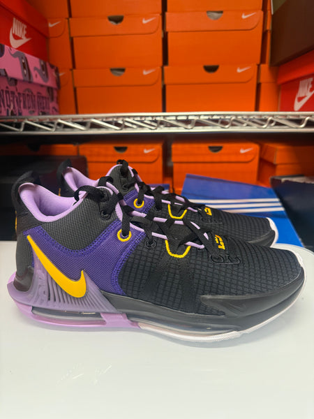 Nike Men's Lebron Witness 7 Shoes Black Gold Lilac DM1123-002