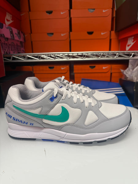 Nike Men's Air Span II 2 Shoes White Grey Emerald AH8047-012