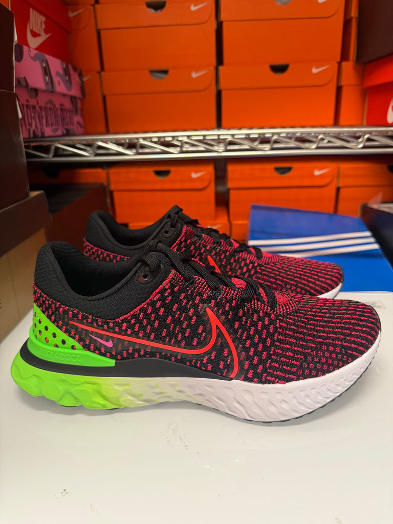 Nike Men's React Infinity Run Flyknit 3 Shoes Red Green Black DH5392-003