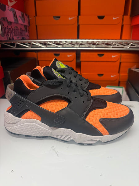 Nike Men's Air Huarache Crater PRM Shoes Woven Black Orange DQ5013-001
