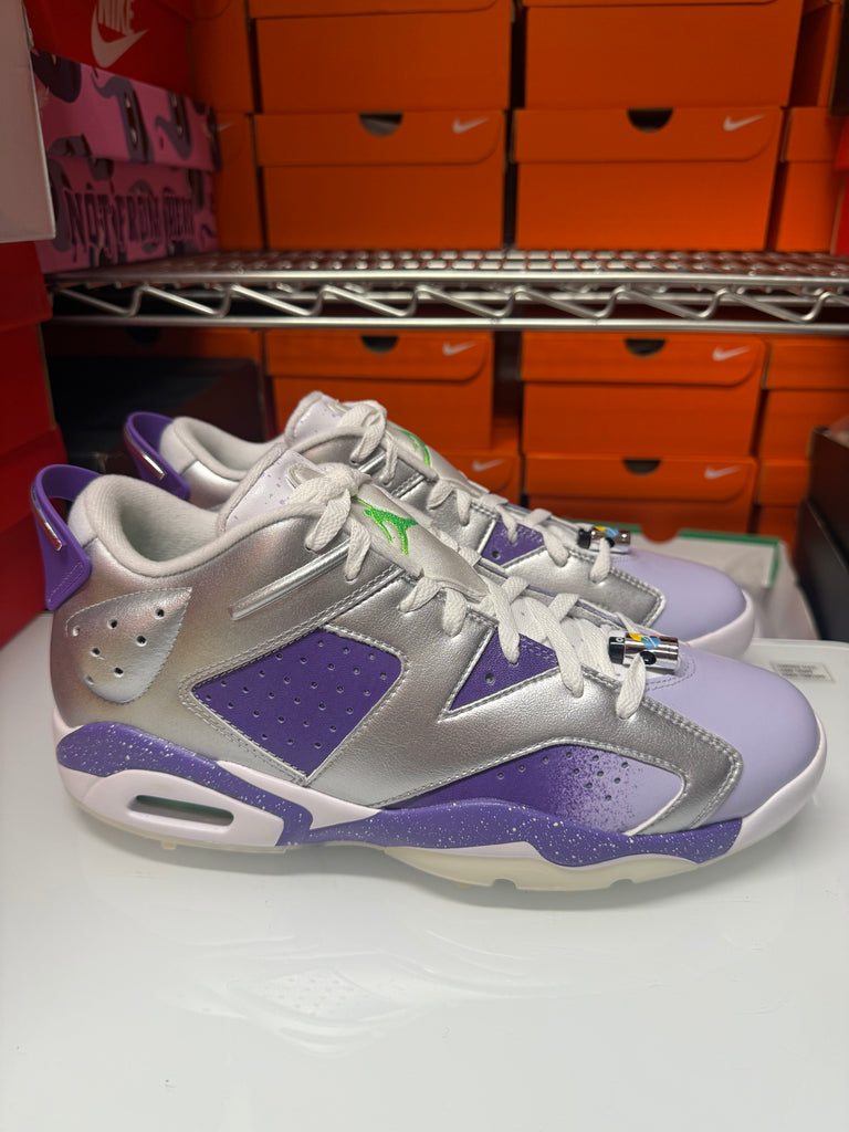 Nike Men's Jordan 6 Retro Golf Shoes Silver Purple FD0205-055