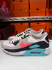 Nike Men's Air Max 90 Golf Shoes White Grey Black Hot Punch CU9978-133