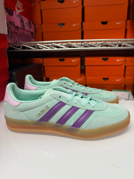 Adidas Women's Gazelle Indoor Shoes Mint Purple JQ0192