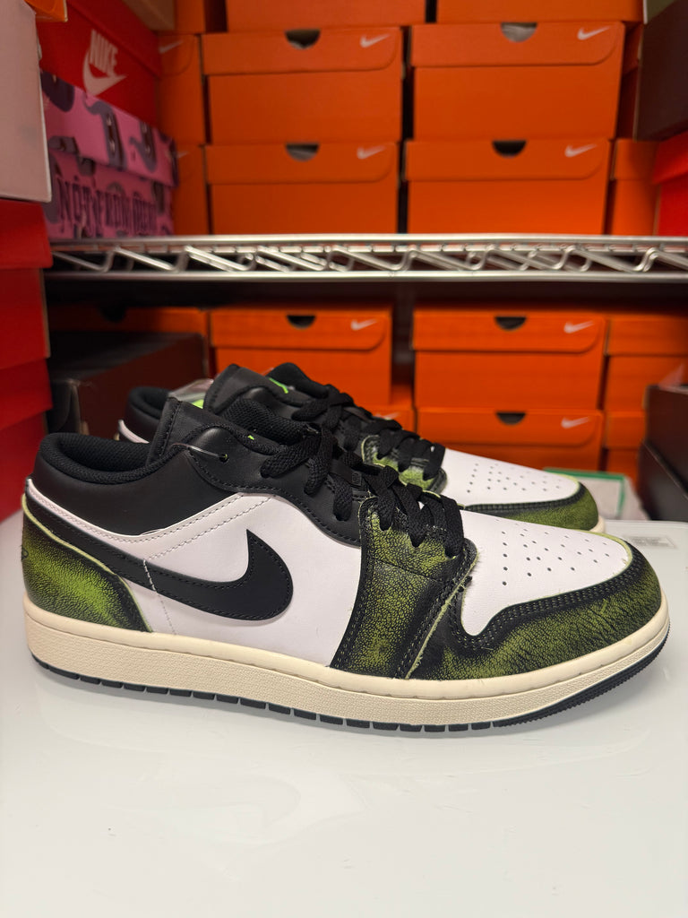 Nike Men's Air Jordan 1 Low SE Shoes Black Electric Green White DN3705-003