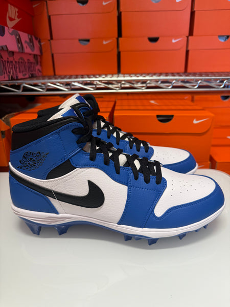 Nike Men's Jordan 1 Mid TD Cleat Game Royal White Black FJ6805-104