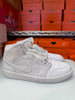 Nike Men's Air Jordan 1 Mid Shoes Triple White 554724-136