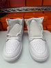 Nike Men's Air Jordan 1 Mid Shoes Triple White 554724-136