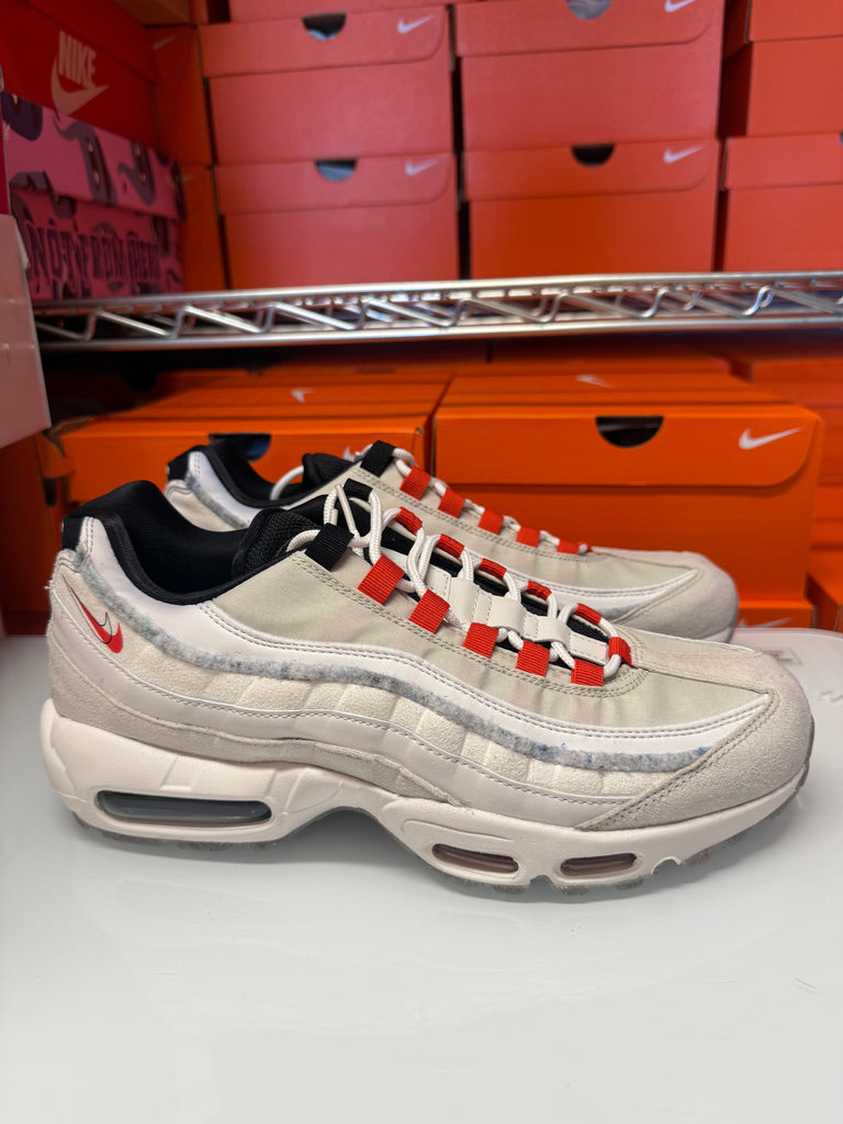 Nike Men's Air Max 95 SE Shoes Light Bone Habanero Red DQ0268-002