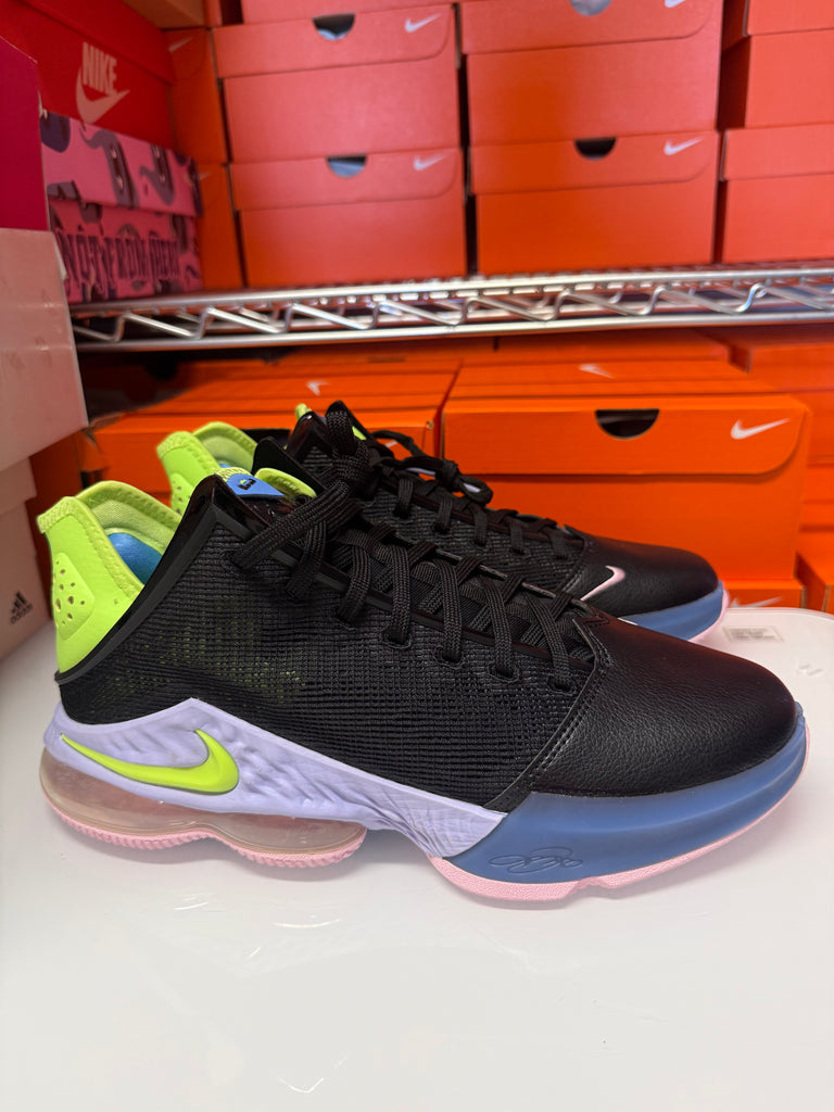 Nike Men's Lebron 19 Low Shoes Black Ghost Green Purple DO9829-001