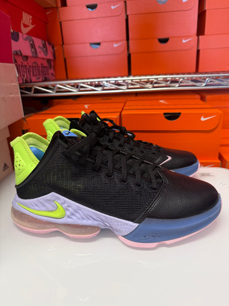 Nike Men's Lebron 19 Low Shoes Black Ghost Green Purple DO9829-001