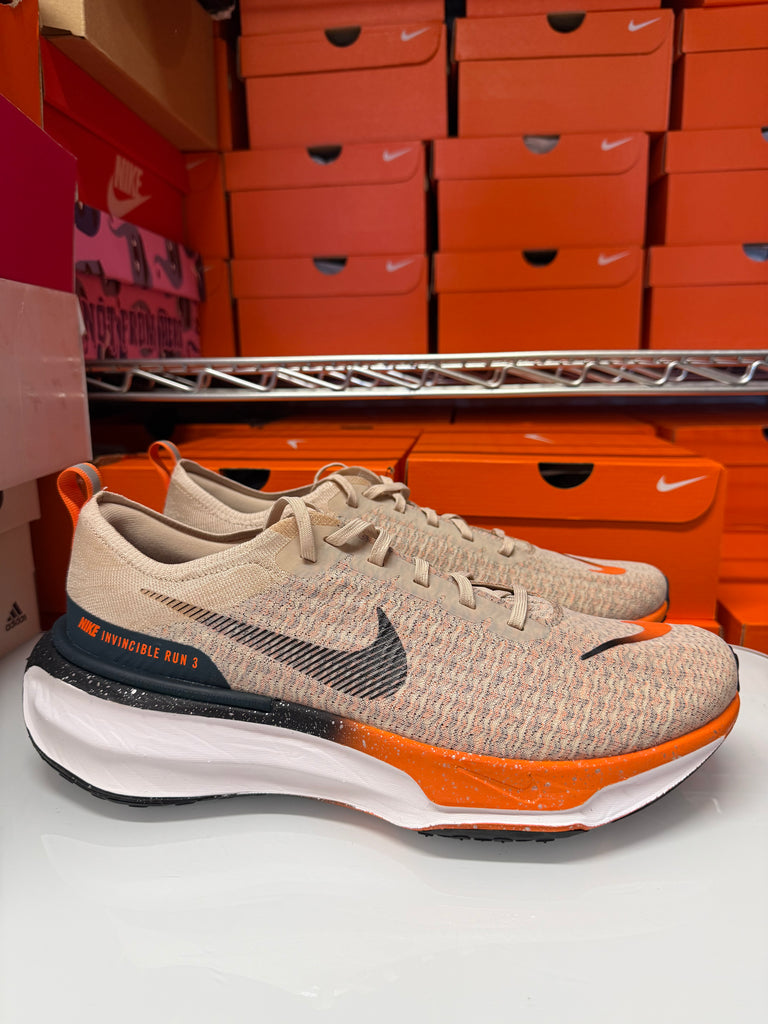 Nike Men's ZoomX Invincible Run Flyknit 3 Shoes Oatmeal Black Orange FQ8720-140