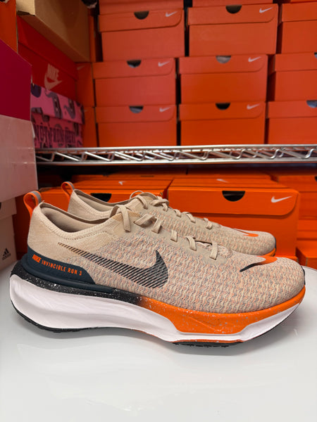Nike Men's ZoomX Invincible Run Flyknit 3 Shoes Oatmeal Black Orange FQ8720-140
