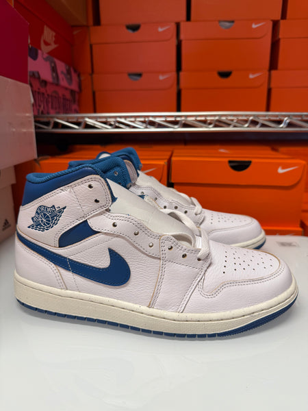 Nike Men's Air Jordan 1 Mid SE Shoes White Industrial Blue FN5215-141