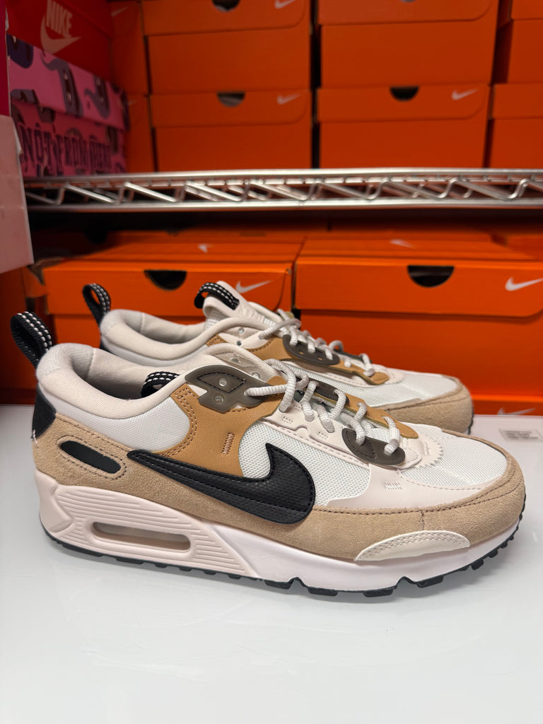 Nike Women's Air Max 90 Futura Shoes Tan Black White DM9922-002