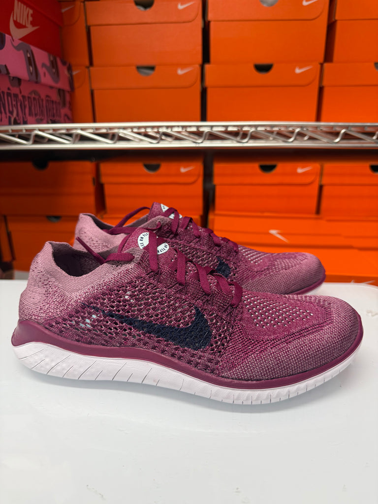 Nike Women's Free RN Flyknit 2018 Shoes Raspberry Red Blue White 942839-600
