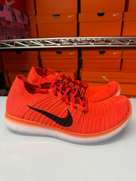 Nike Men's Free RN Flyknit Shoes Crimson Black Red White 831069-600
