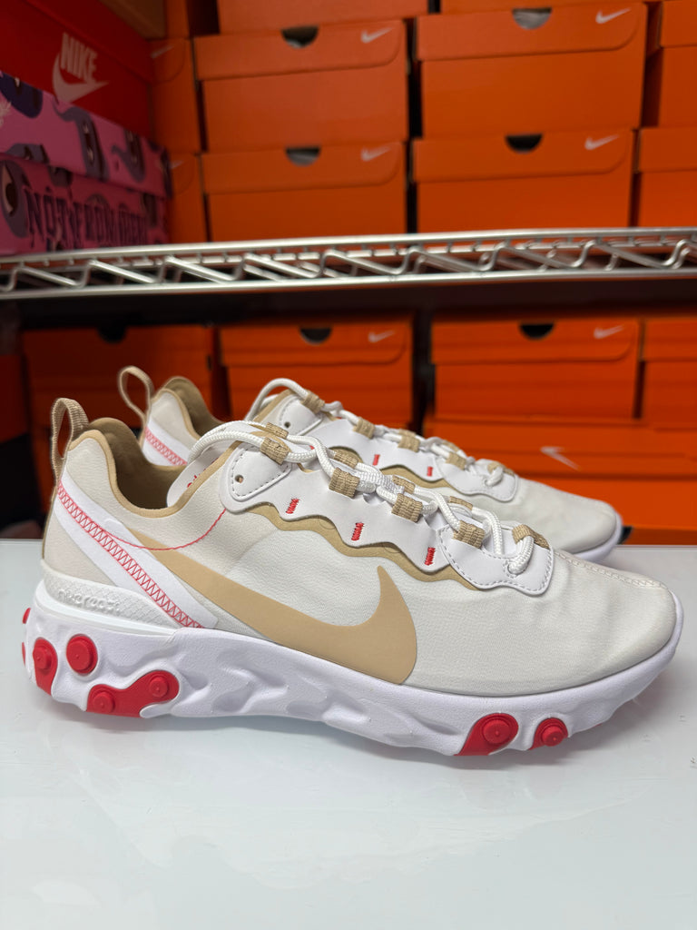 Nike Women's React Element 55 Shoes White Red Desert Ore BQ2728-101