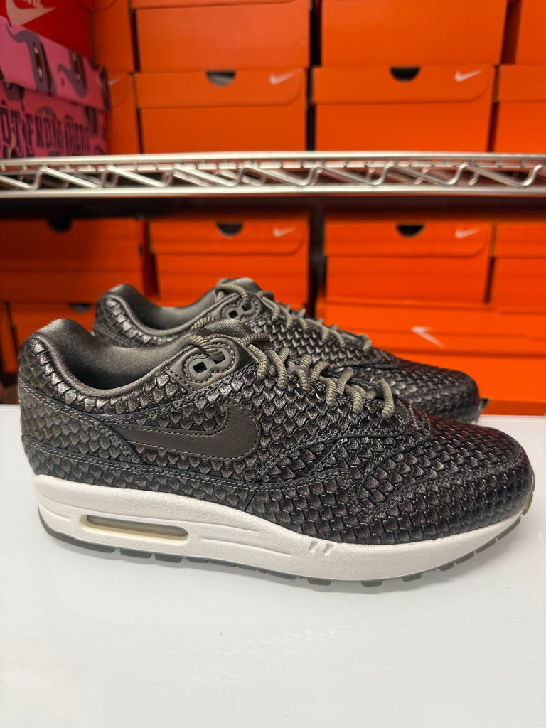 Nike Women's Air Max 1 PRM Shoes Reptile Metallic Pewter 454746-015