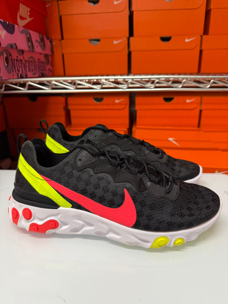 Nike Men's React Element 55 Shoes Black Crimson White Yellow CJ0782-001