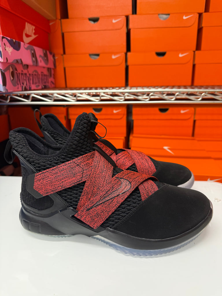 Nike Men's Lebron Soldier XII Shoes Black Red AO2609-003