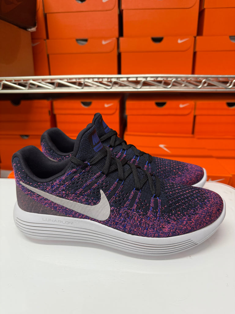 Nike Men's LunarEpic Low Flyknit 2 Shoes Black Purple Silver 863779-015