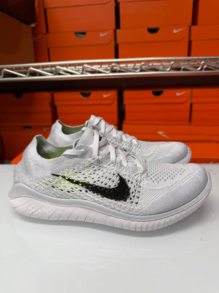 Nike Women's Free RN Flyknit 2018 Shoes White Black Platinum 942839-100