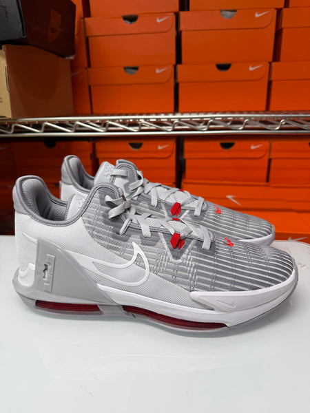 Nike Men's Lebron Witness 6 Shoes Grey White Red CZ4052-003