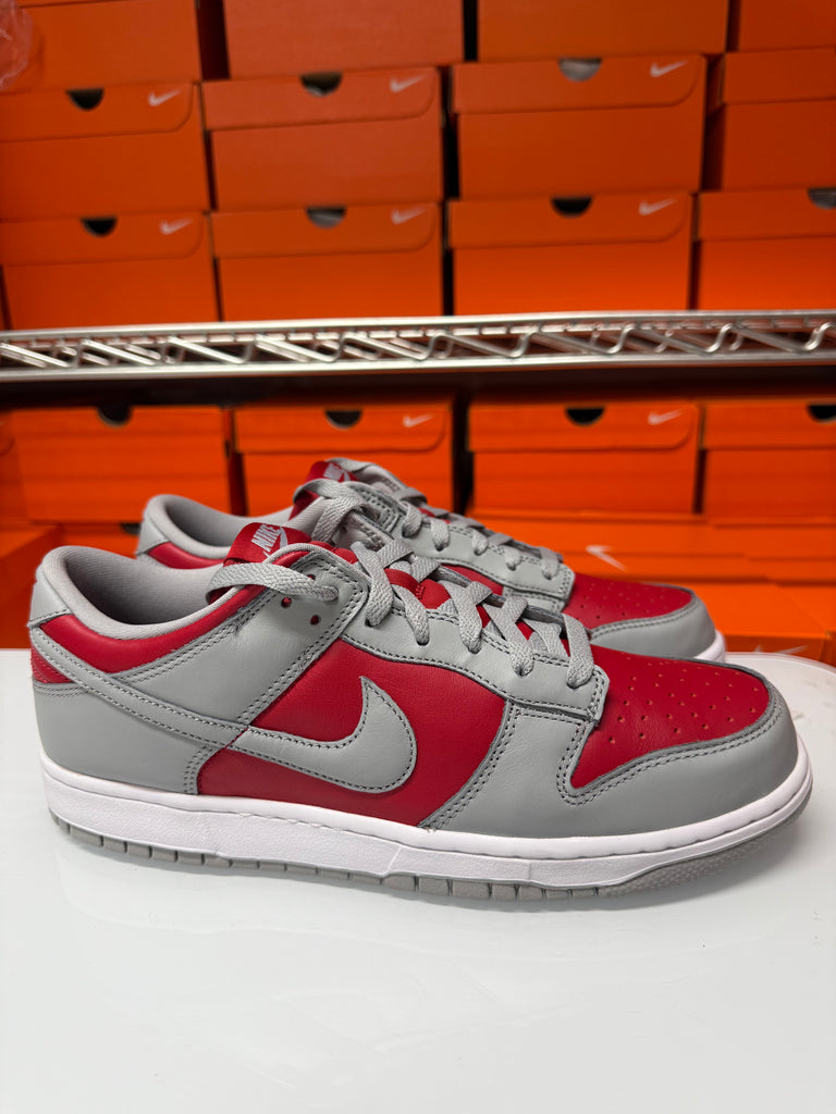 Nike Men's Dunk Low QS Shoes Red Silver White FQ6965-600