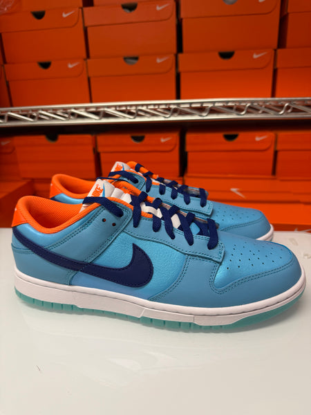 Nike Men's Dunk Low SE Shoes Baltic Blue Orange White HQ1538-416